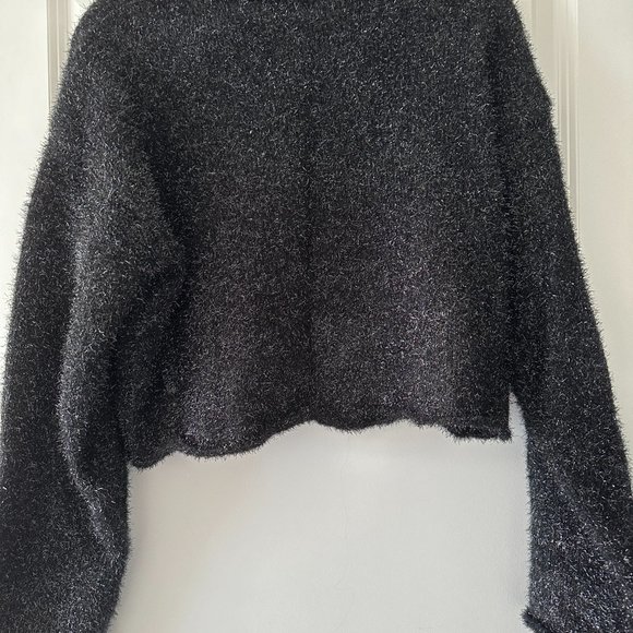 H&M Black Glittery Sweater, Size M - Picture 2 of 4